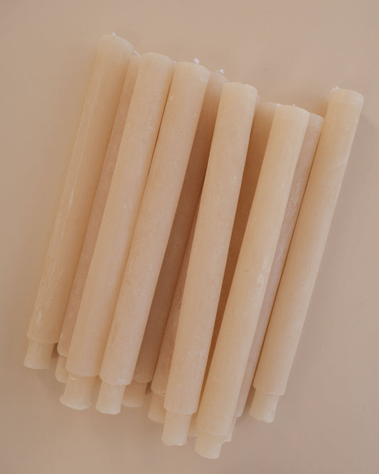 Unscented Taper Candles, Powder Finish