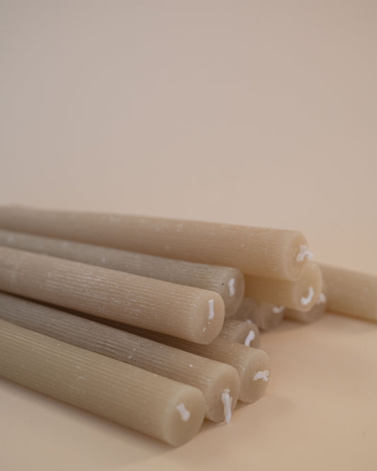 Unscented Pleated Taper Candles