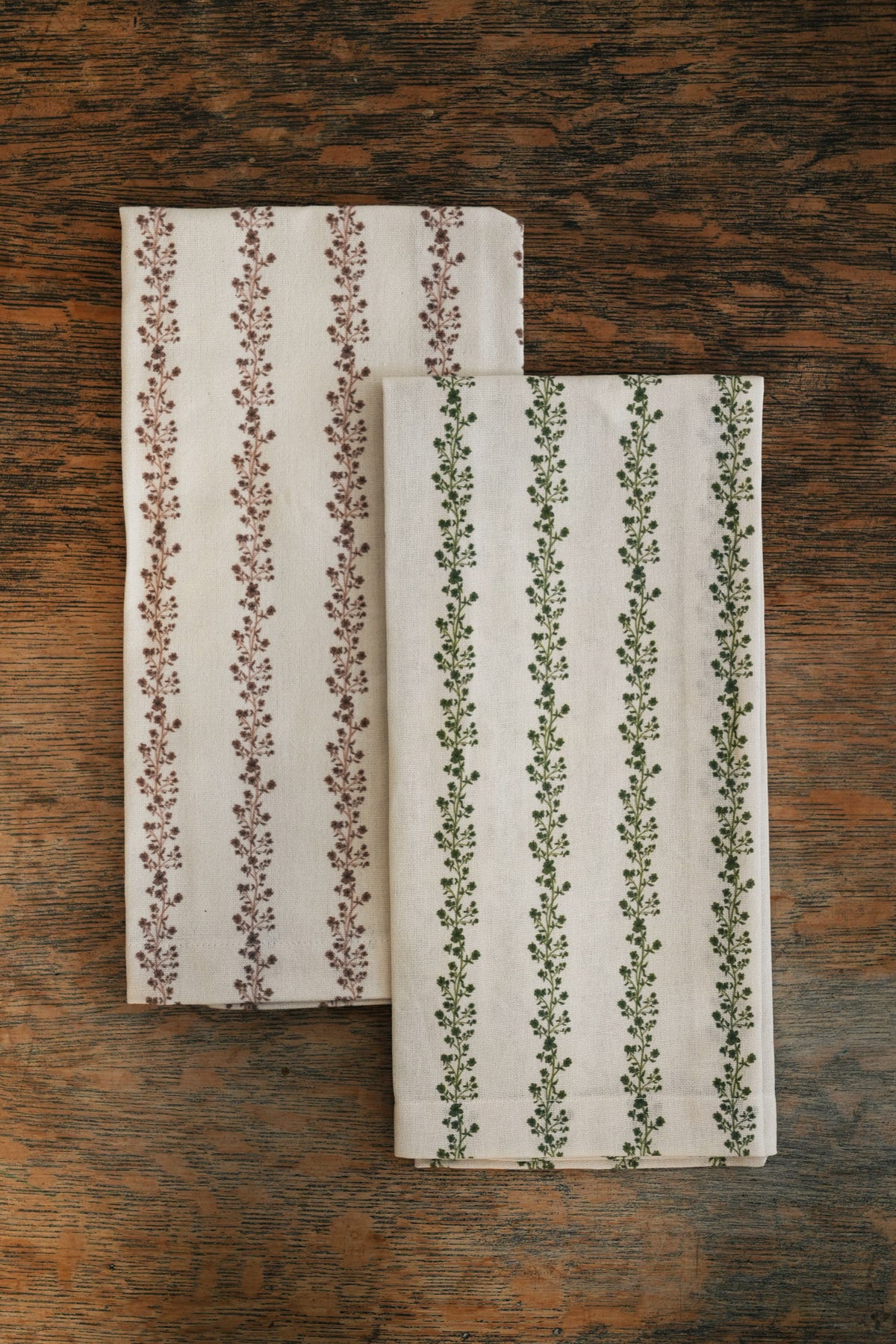 Begonia Striped Tea Towel