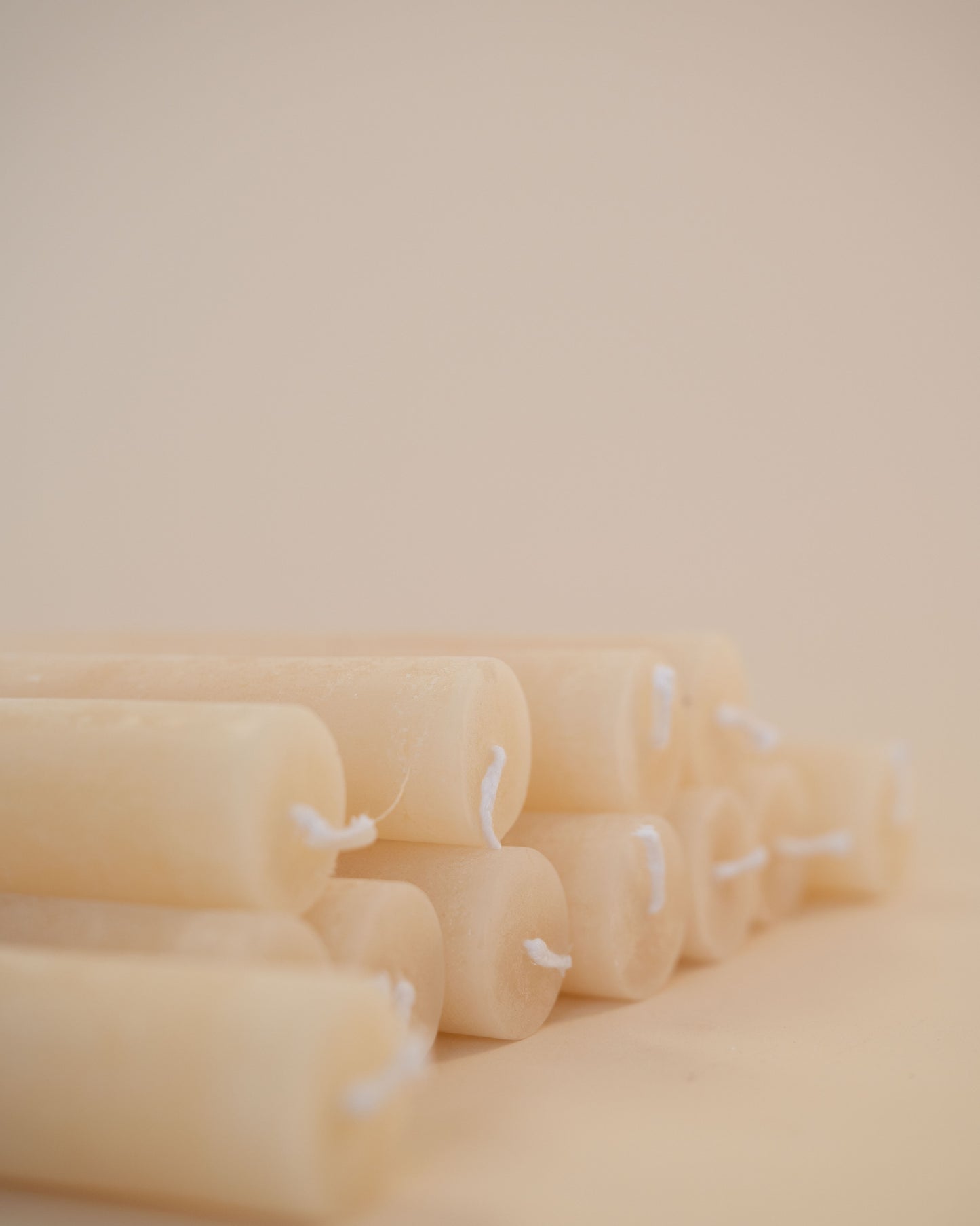 Unscented Taper Candles, Powder Finish