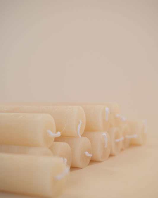 Unscented Taper Candles, Powder Finish