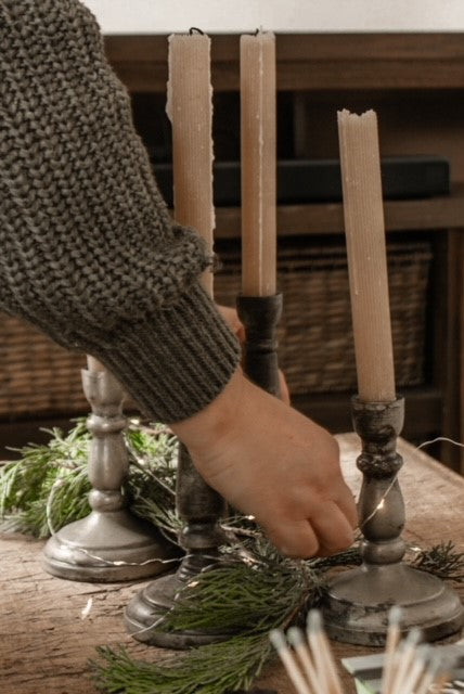 Iron Candle Holder, silver finish