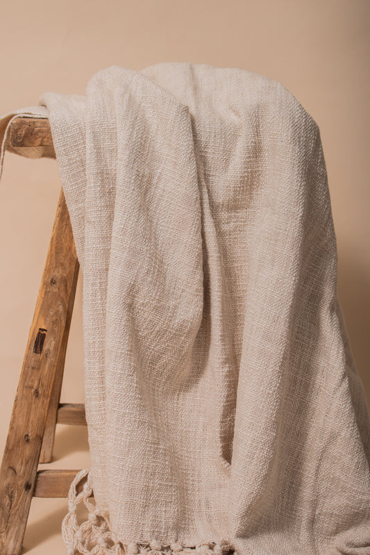 Layering Throw Blanket - Bone