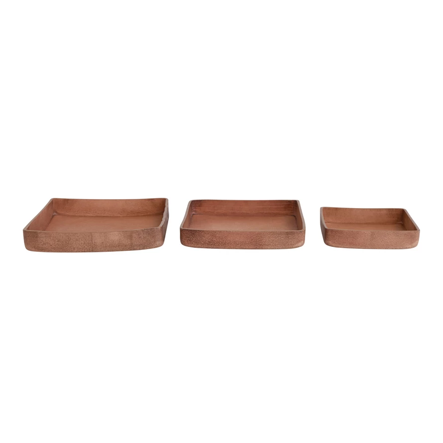 James Leather Nesting Tray Set