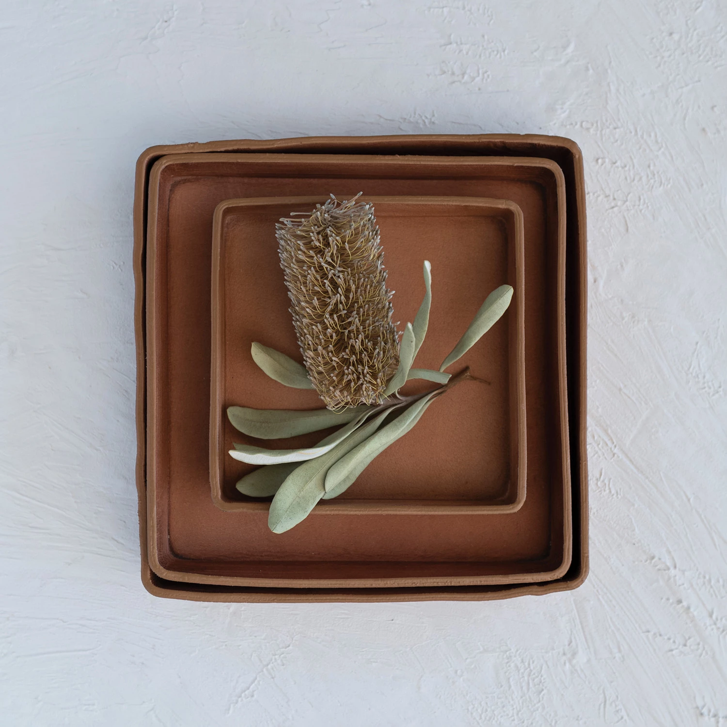 James Leather Nesting Tray Set