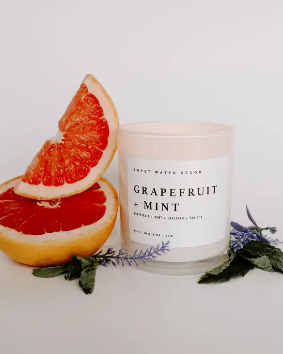 Grapefruit + Mint Soy Candle