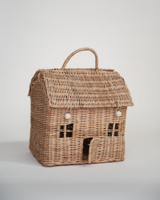 Hand-woven Rattan House Basket