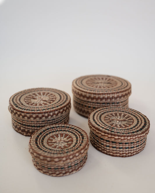 Vintage Nesting Baskets with lids