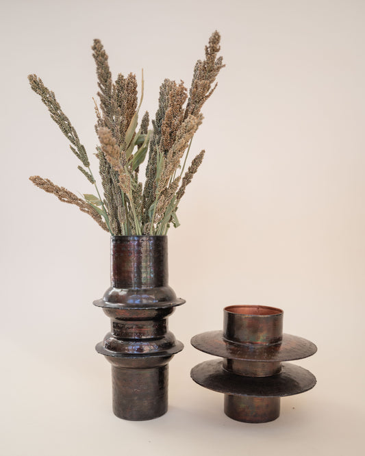 Sculptural Antique Copper Vase