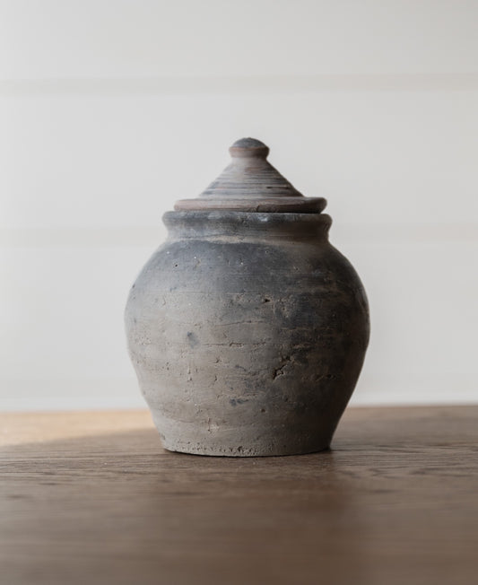 Lidded Village Jar