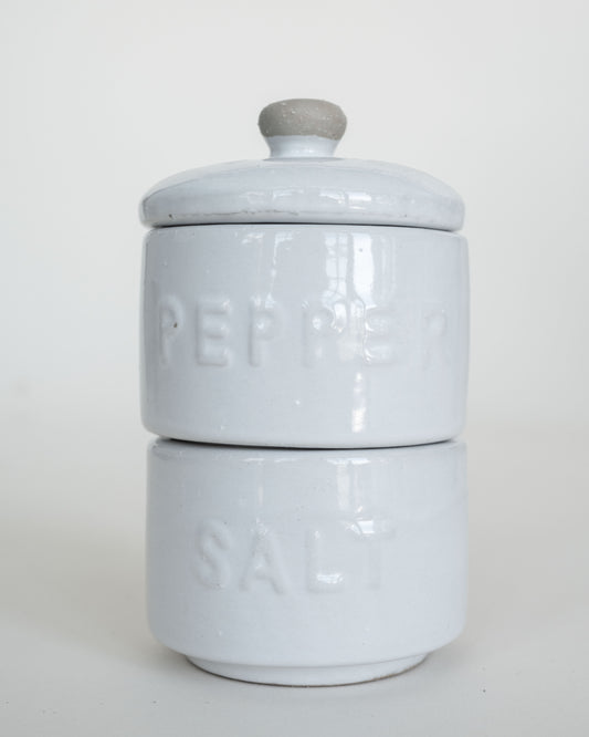 Stoneware Stackable Salt & Pepper Pots