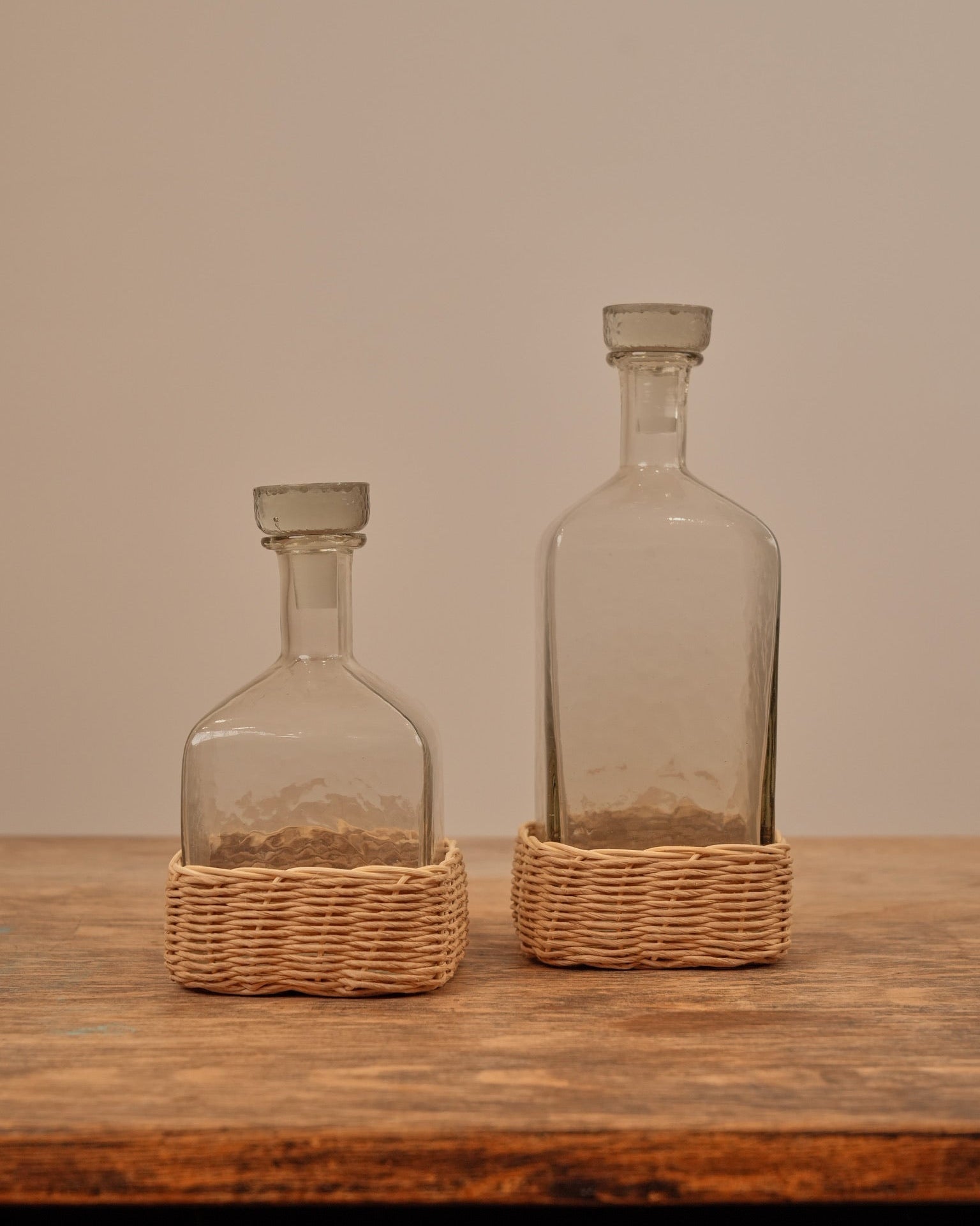 Hammered Glass Bottles