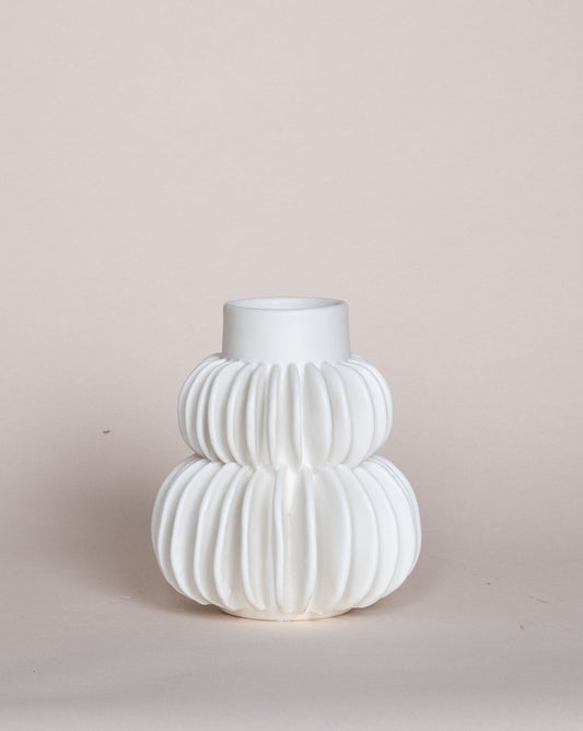 Pleated Stoneware Vase