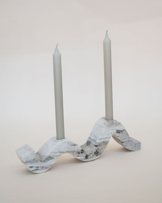 Marble Wave Double Taper Holder