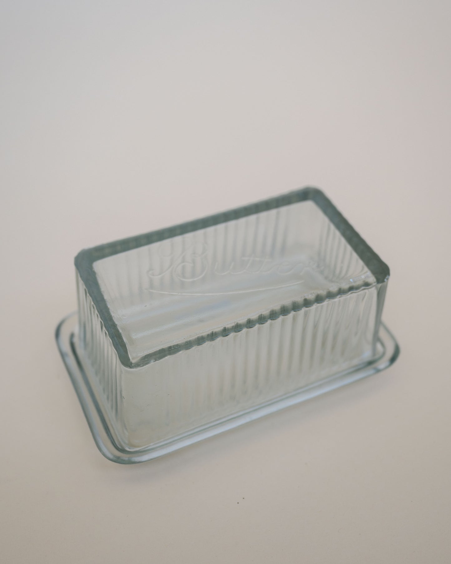 Pressed Glass Butter Dish