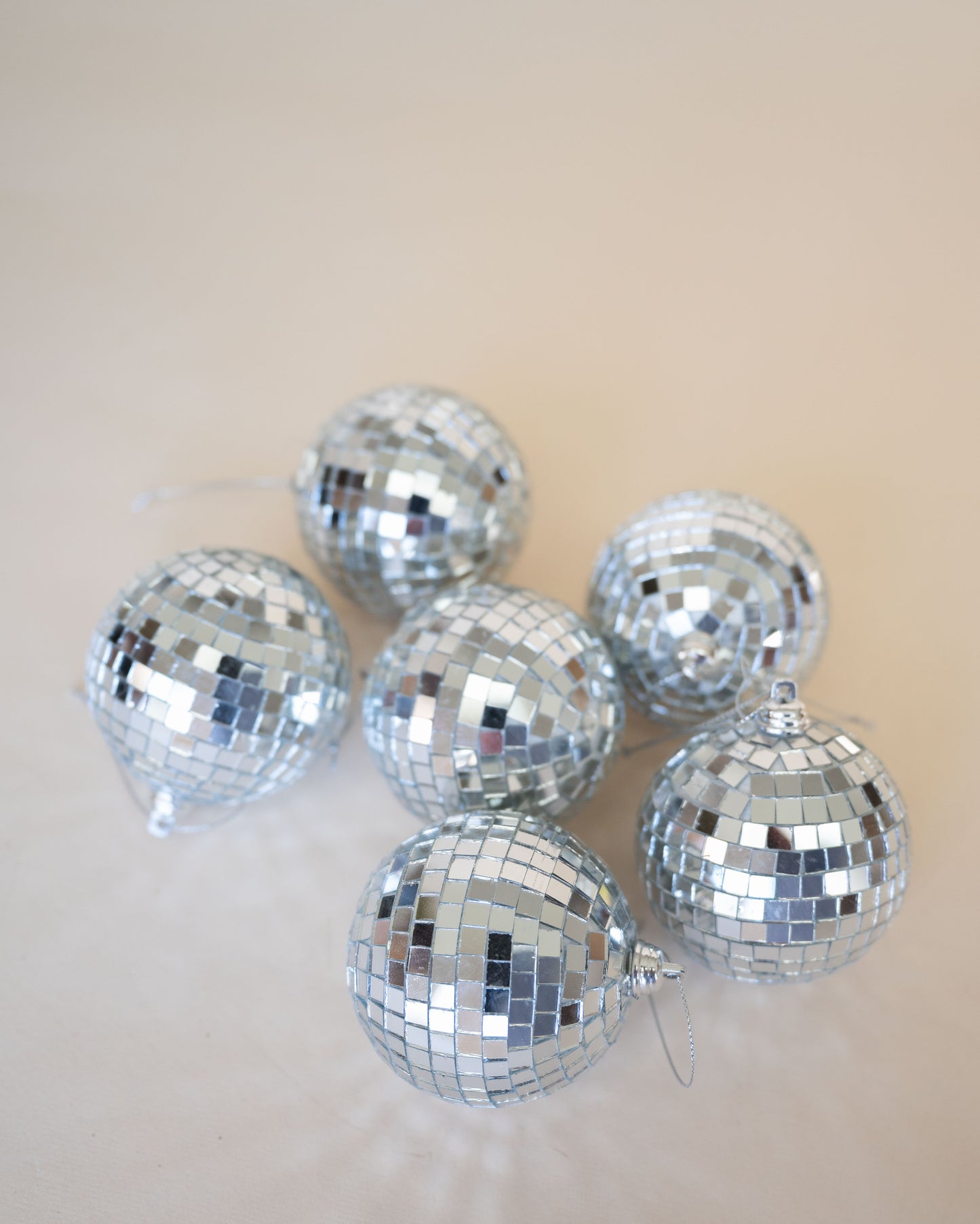 Silver Disco Ball Ornament set