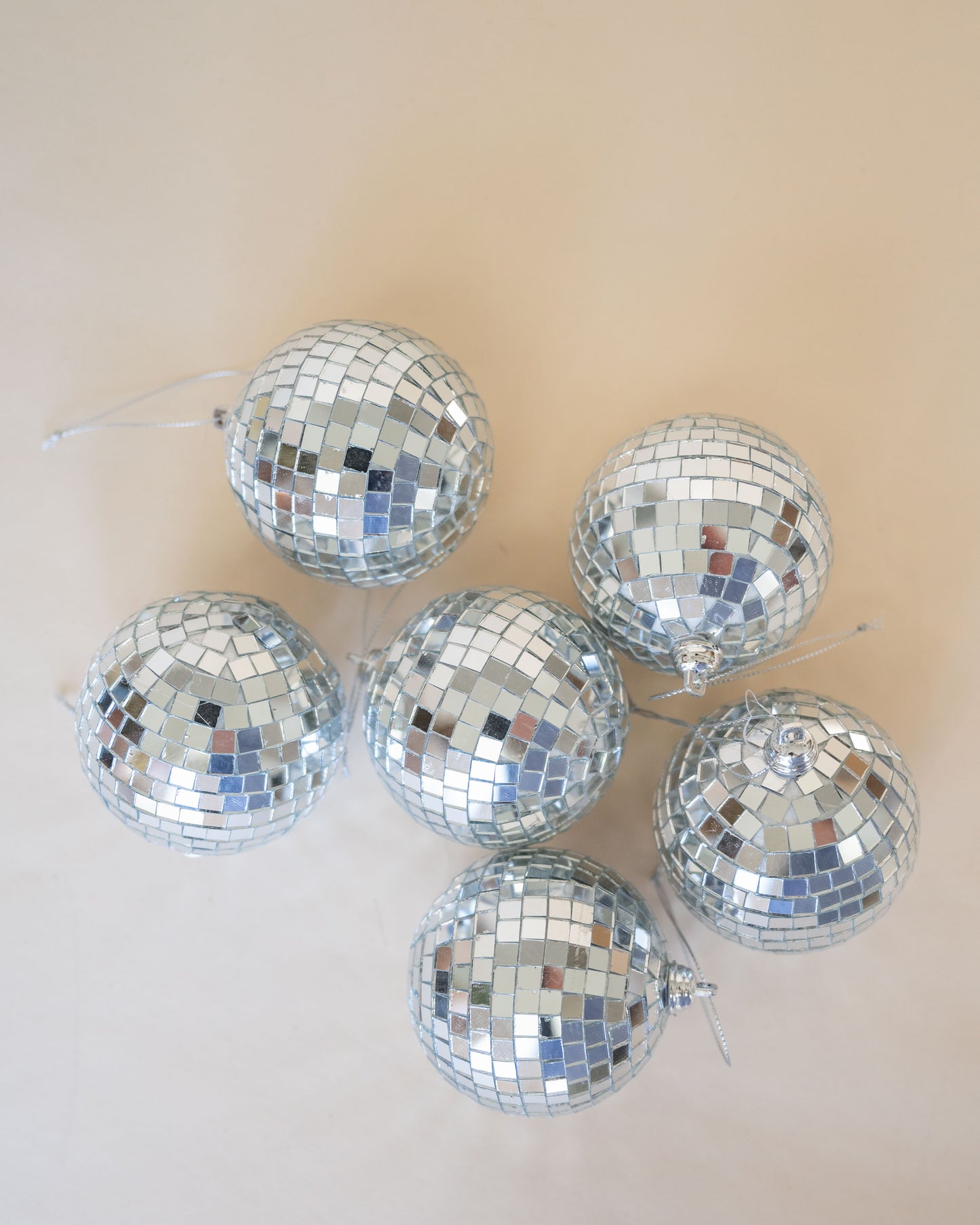 Silver Disco Ball Ornament set