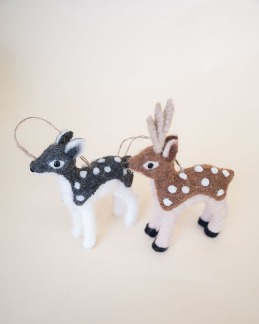 Felt Deer Ornament set