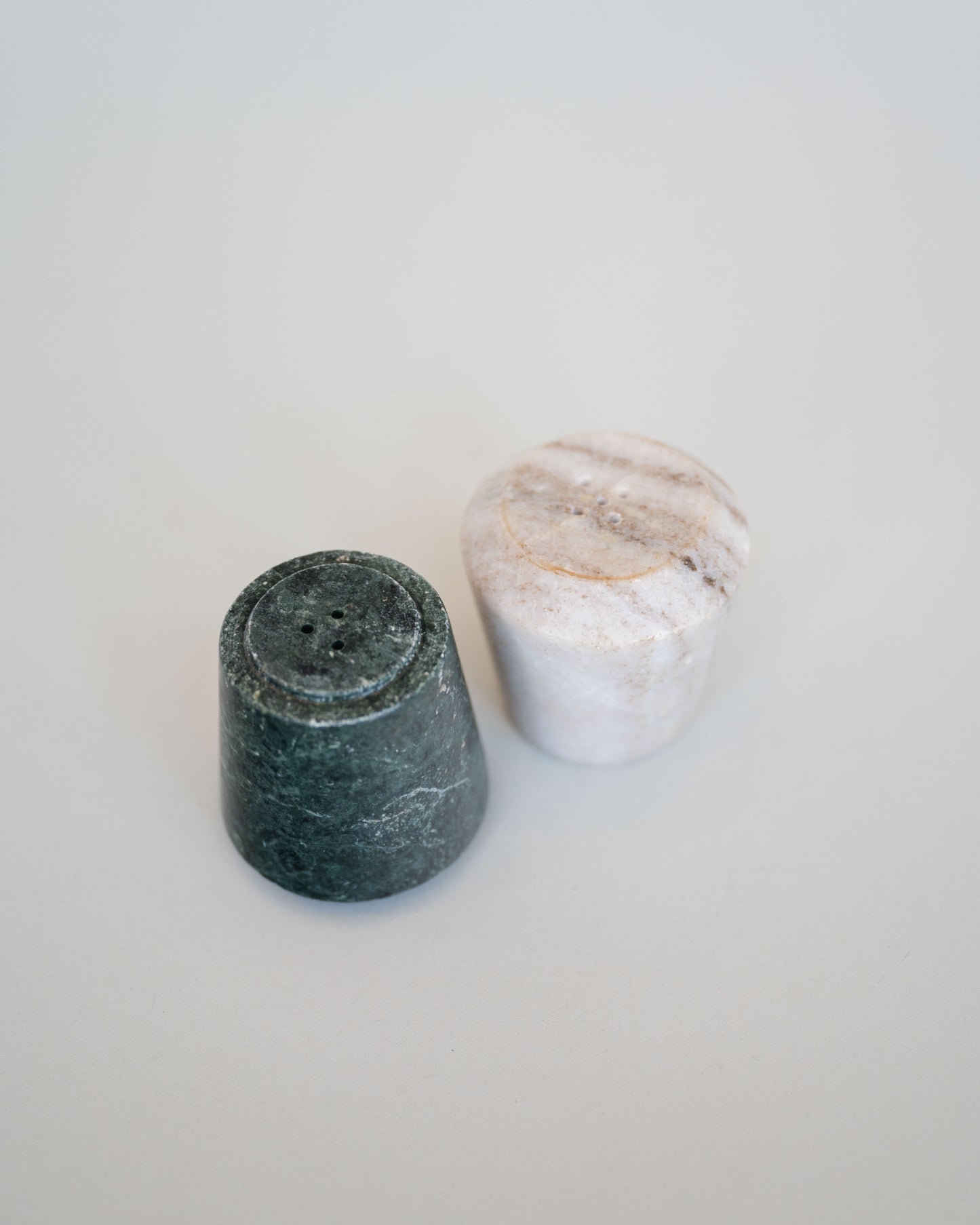 Stacking Marble Salt + Pepper Shaker set