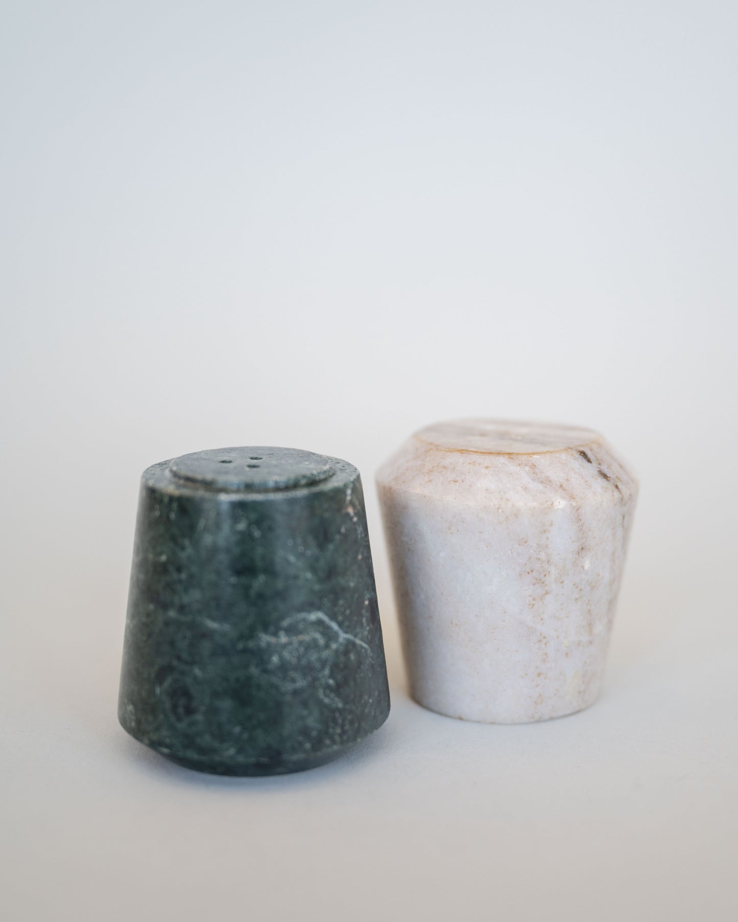 Stacking Marble Salt + Pepper Shaker set