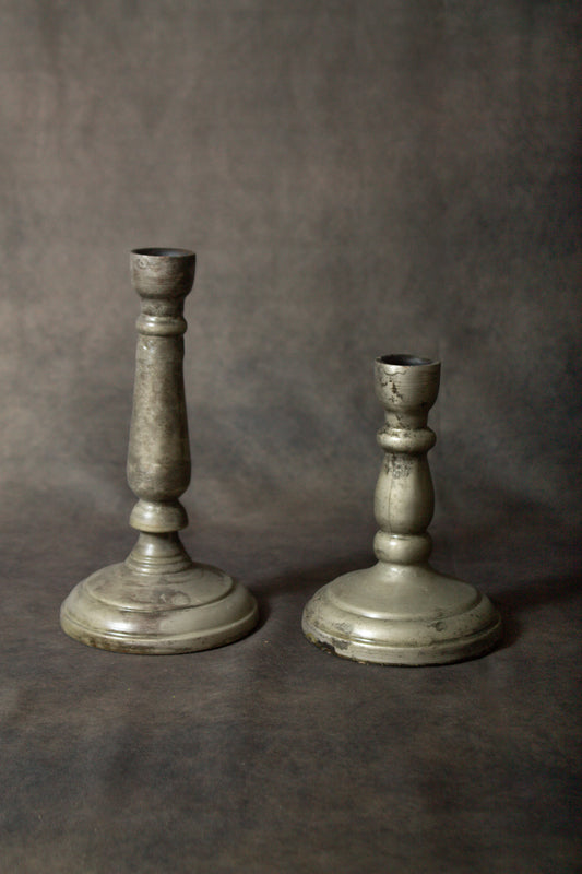 Iron Candle Holder, silver finish