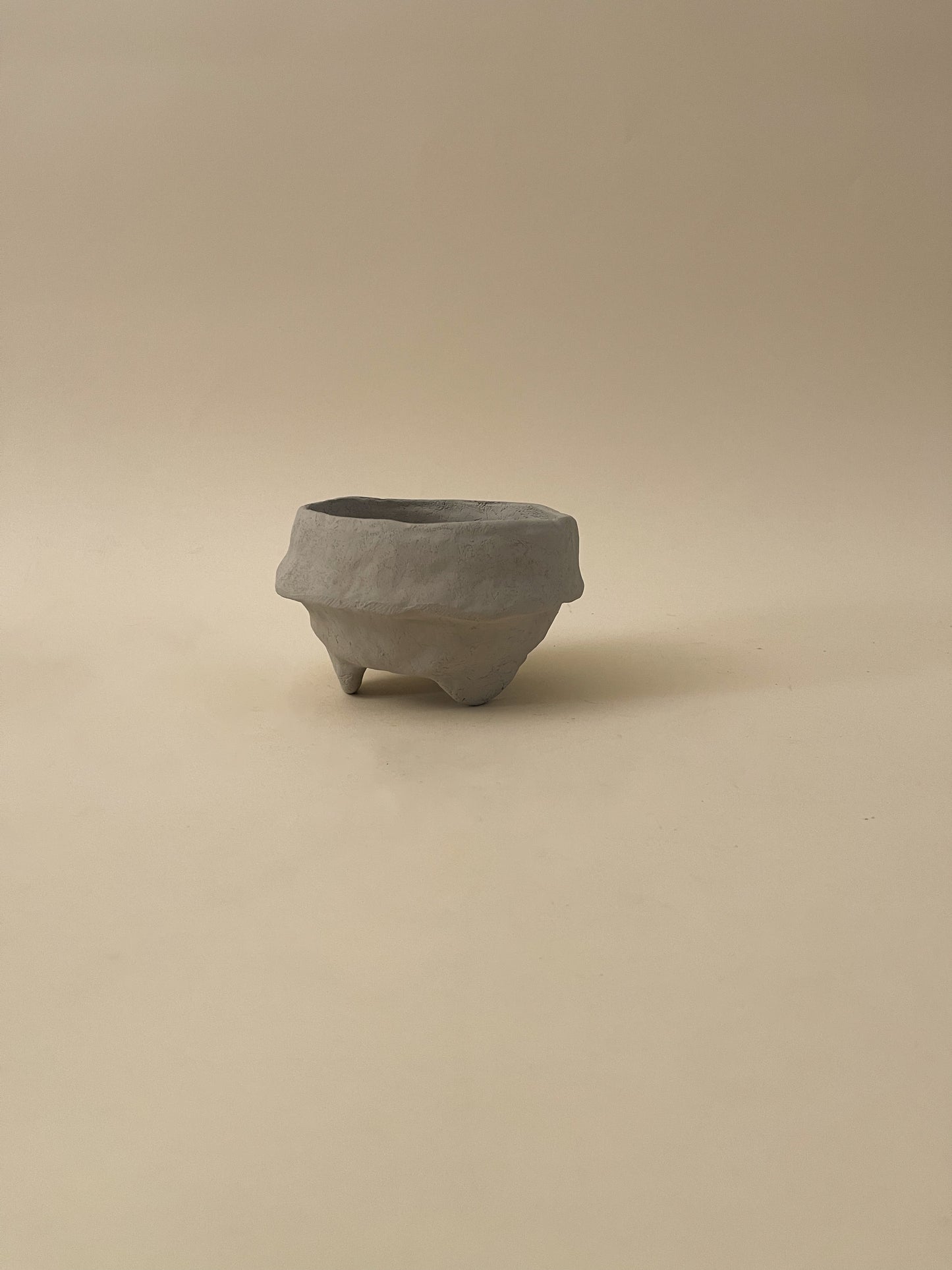 Pedestal Paper Mache Bowl Grey