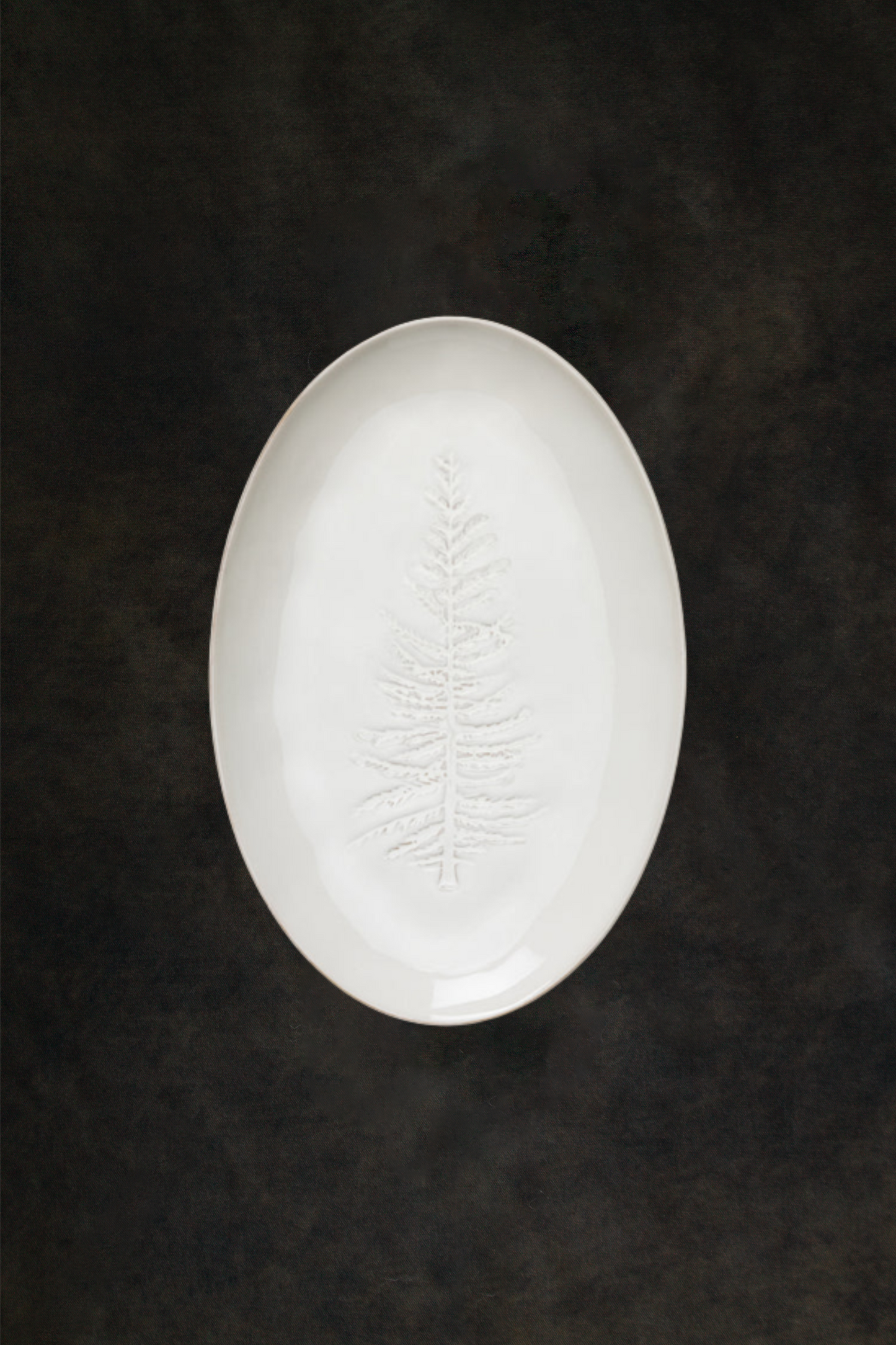 Oval Debossed Platter with Tree