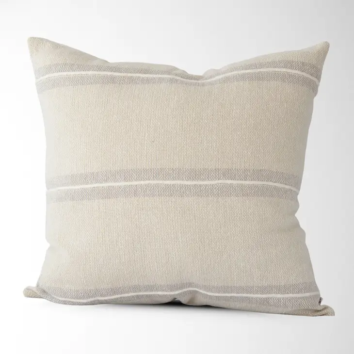 Harlow Striped Textured Pillow Cover Oatmeal