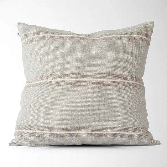 Harlow Striped Textured Pillow Cover Grey