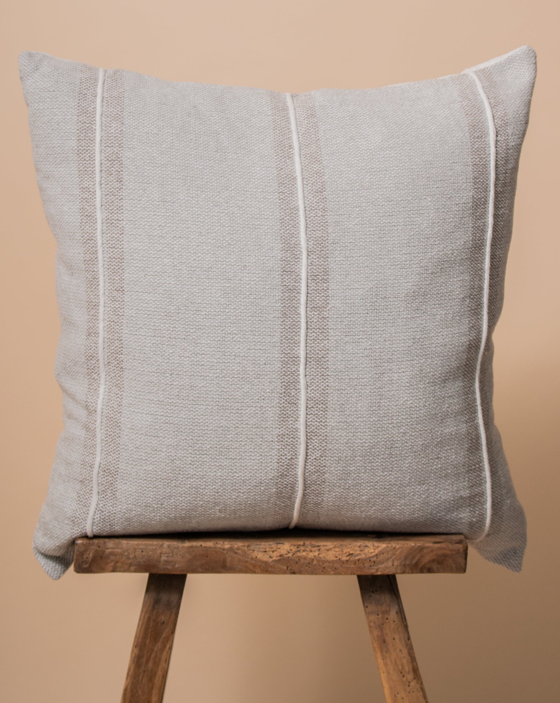 Harlow Striped Textured Pillow Cover Grey