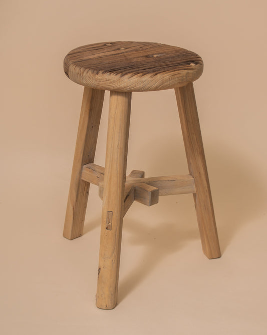 Vintage Elm Stool