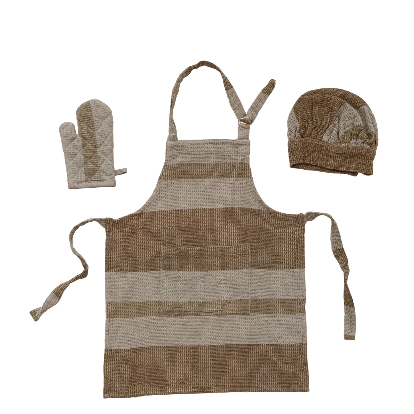 Children's Cooking Set - Brown Waffle Knit